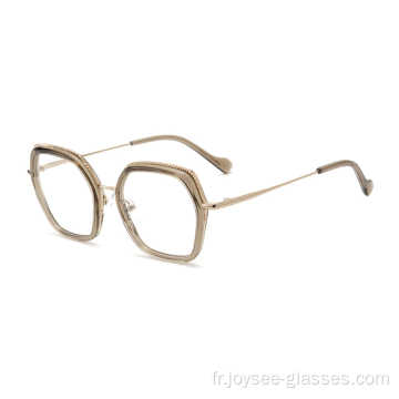 Vendre à chaud Femelle Feme Rim Metal Temple Design Eyeglass Eyeglass